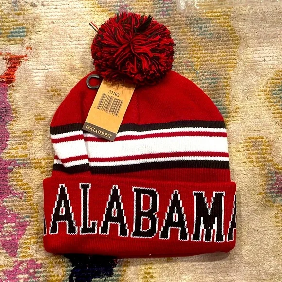 Burgandy Georgia Knit Beanie with Pom - Picture 1 of 1